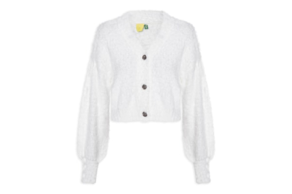 Cardigan Feminino Curto Pelinho - Branco