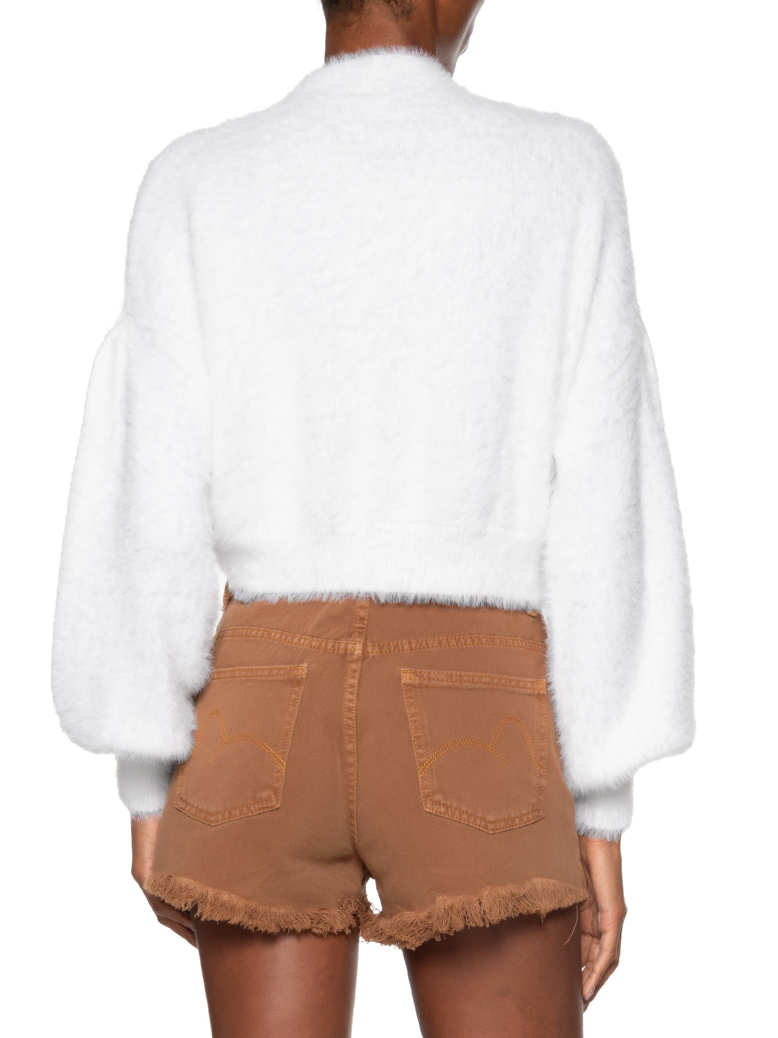 Cardigan Feminino Curto Pelinho Branco Farm