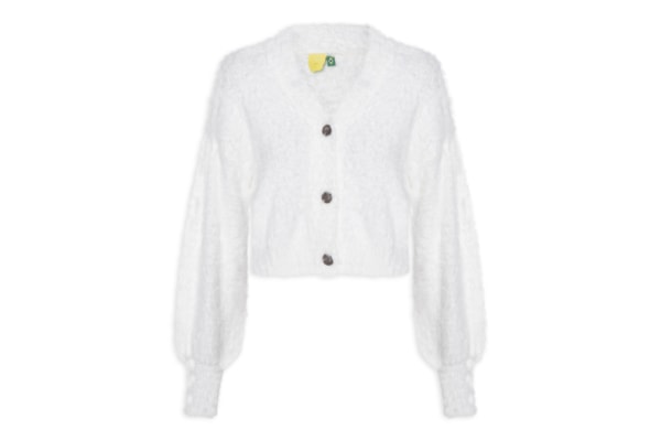 Cardigan Feminino Curto Pelinho - Branco