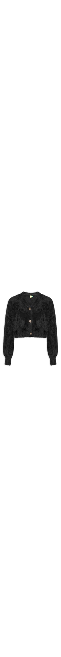 Cardigan Feminino Curto Pelinho - Preto