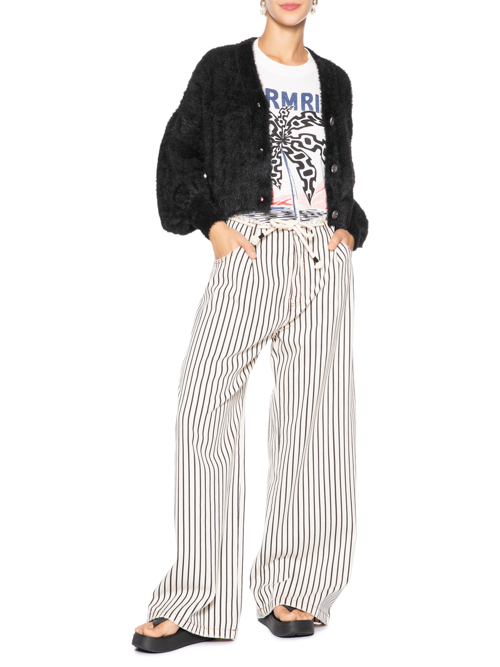 Cardigan Feminino Curto Pelinho Preto Farm