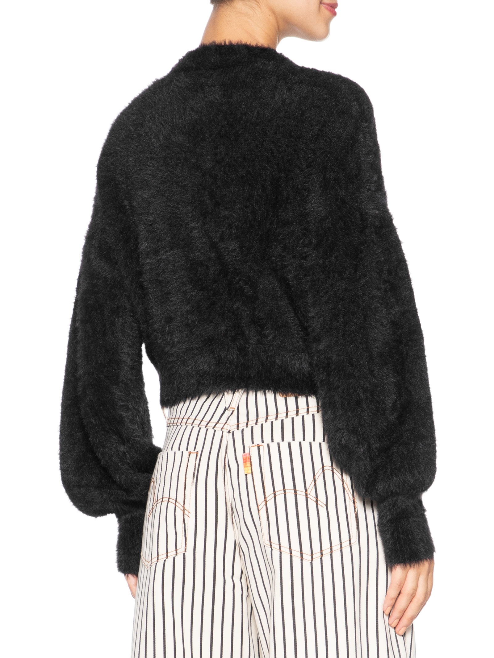 Cardigan Feminino Curto Pelinho Preto Farm