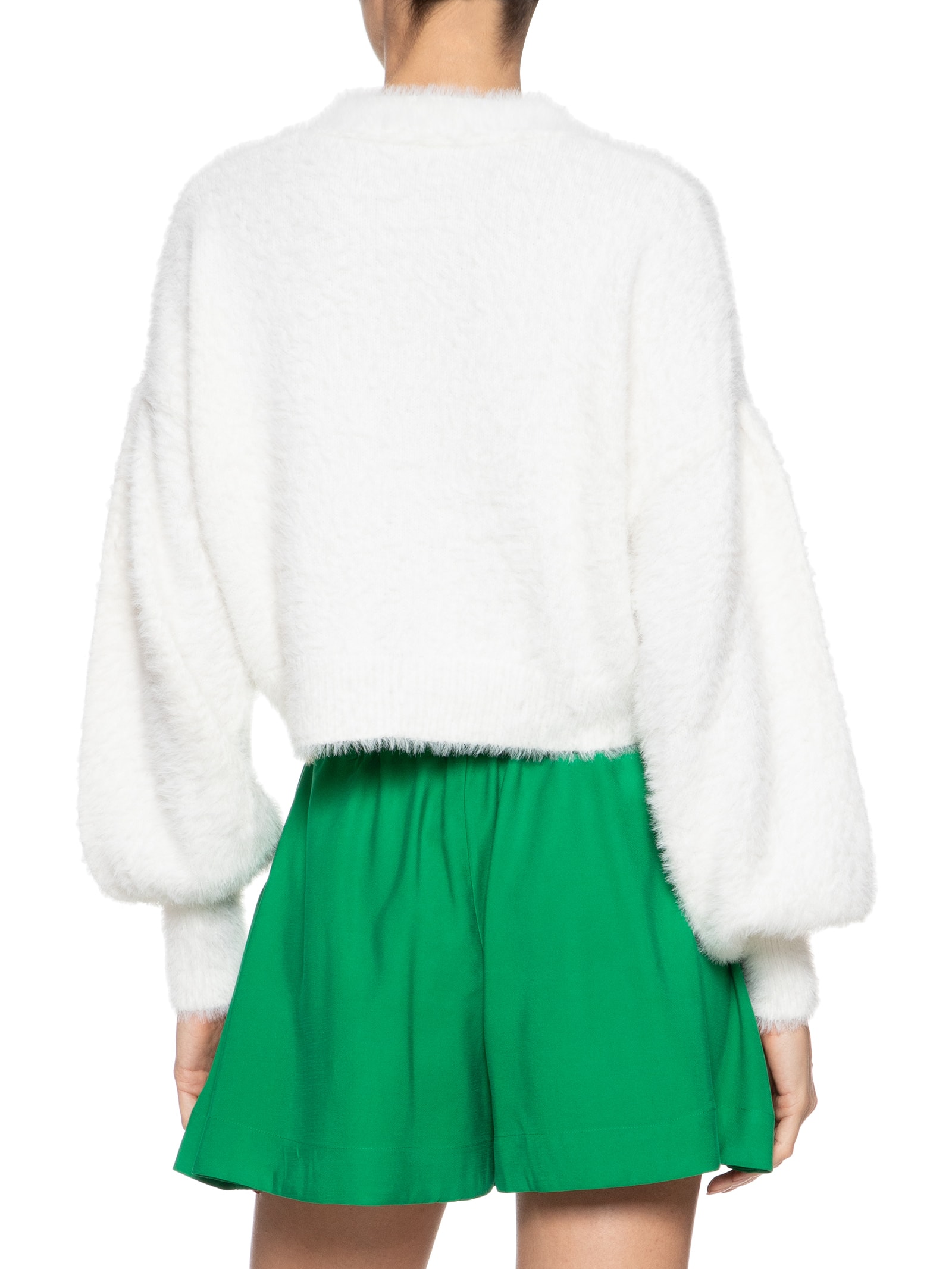 Cardigan Feminino Curto Pelinho Tricot Branco Farm