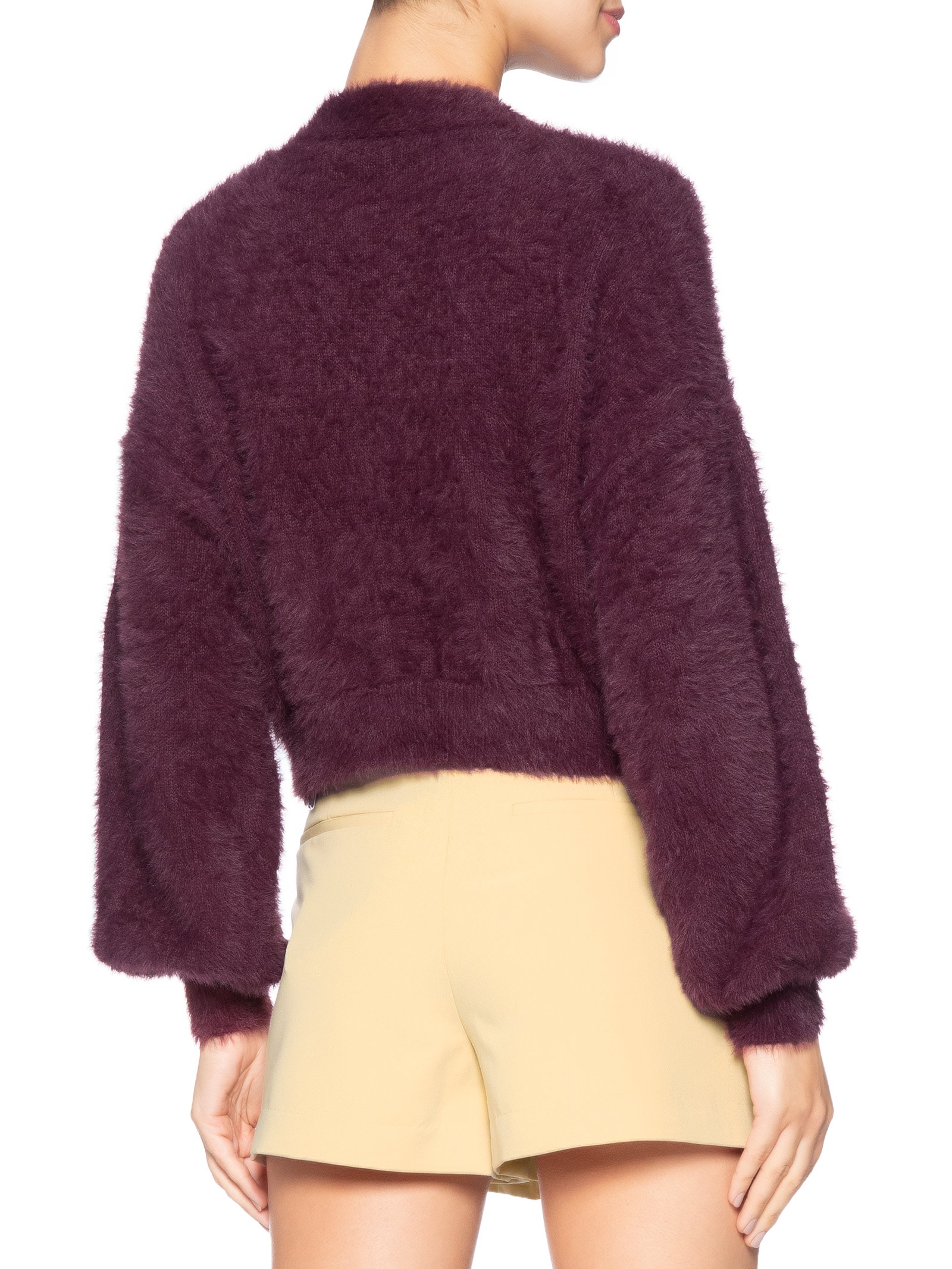 Cardigan Feminino Curto Pelinho Vermelho Farm