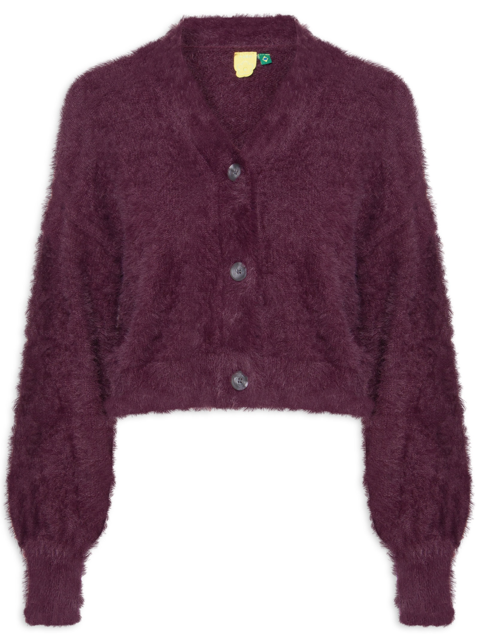 Cardigan Feminino Curto Pelinho Vermelho Farm