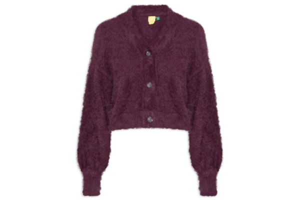 Cardigan Feminino Curto Pelinho - Vermelho