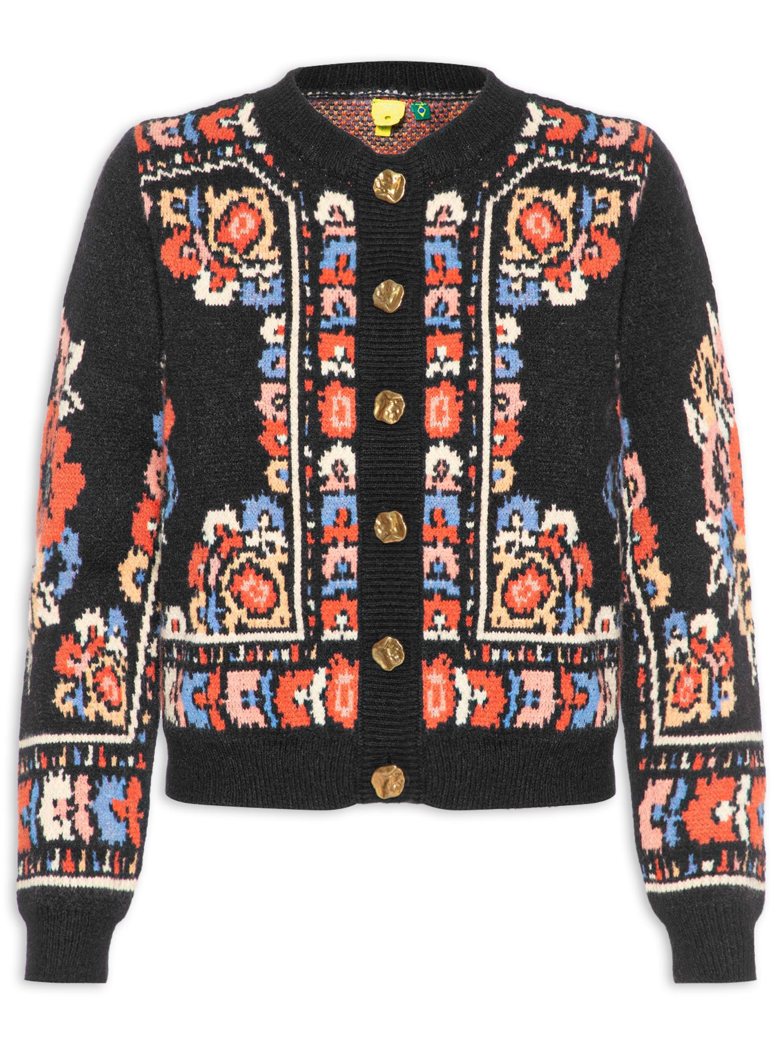 Cardigan Feminino Curto Tricot Antuerpia Preto Farm