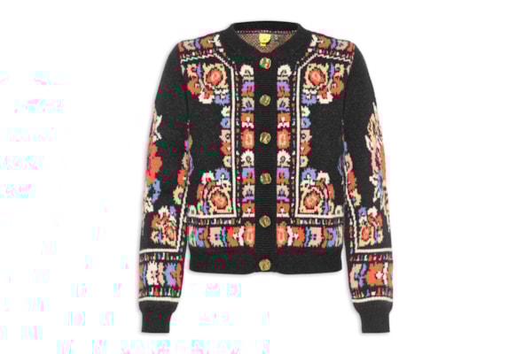 Cardigan Feminino Curto Tricot Antuerpia - Preto