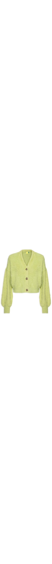 Cardigan Feminino Curto Tricot Pelinho - Verde