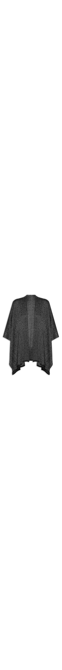 Cardigan Feminino De Tricot Alongado - Preto