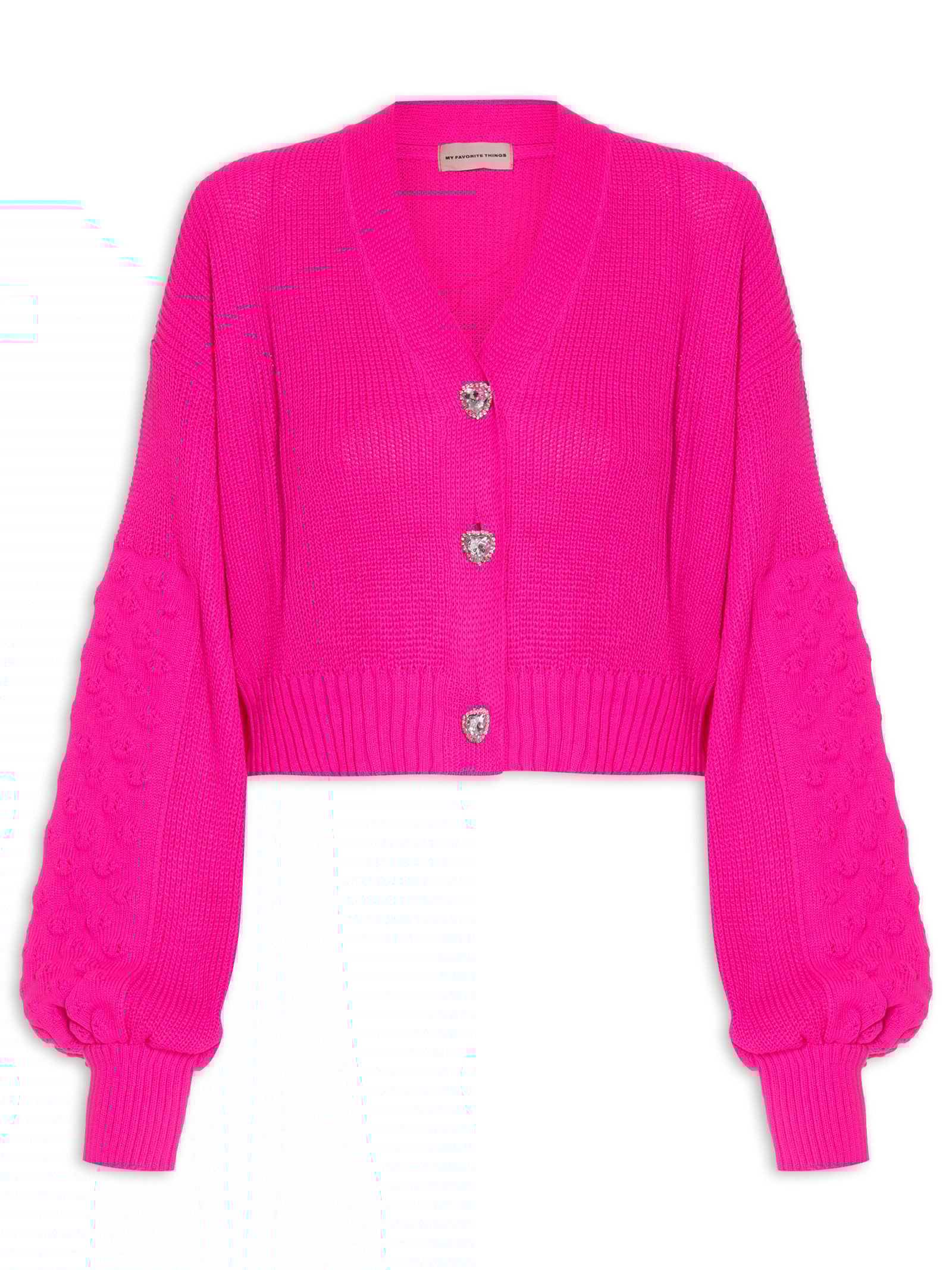 Cardigan Feminino De Tricot Cropped Rosa My Favorite Things