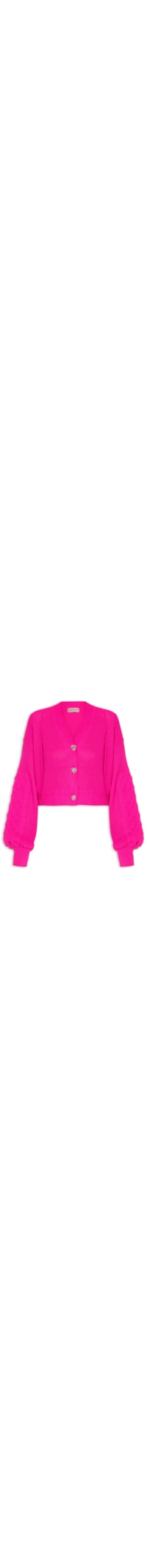 Cardigan Feminino De Tricot Cropped - Rosa