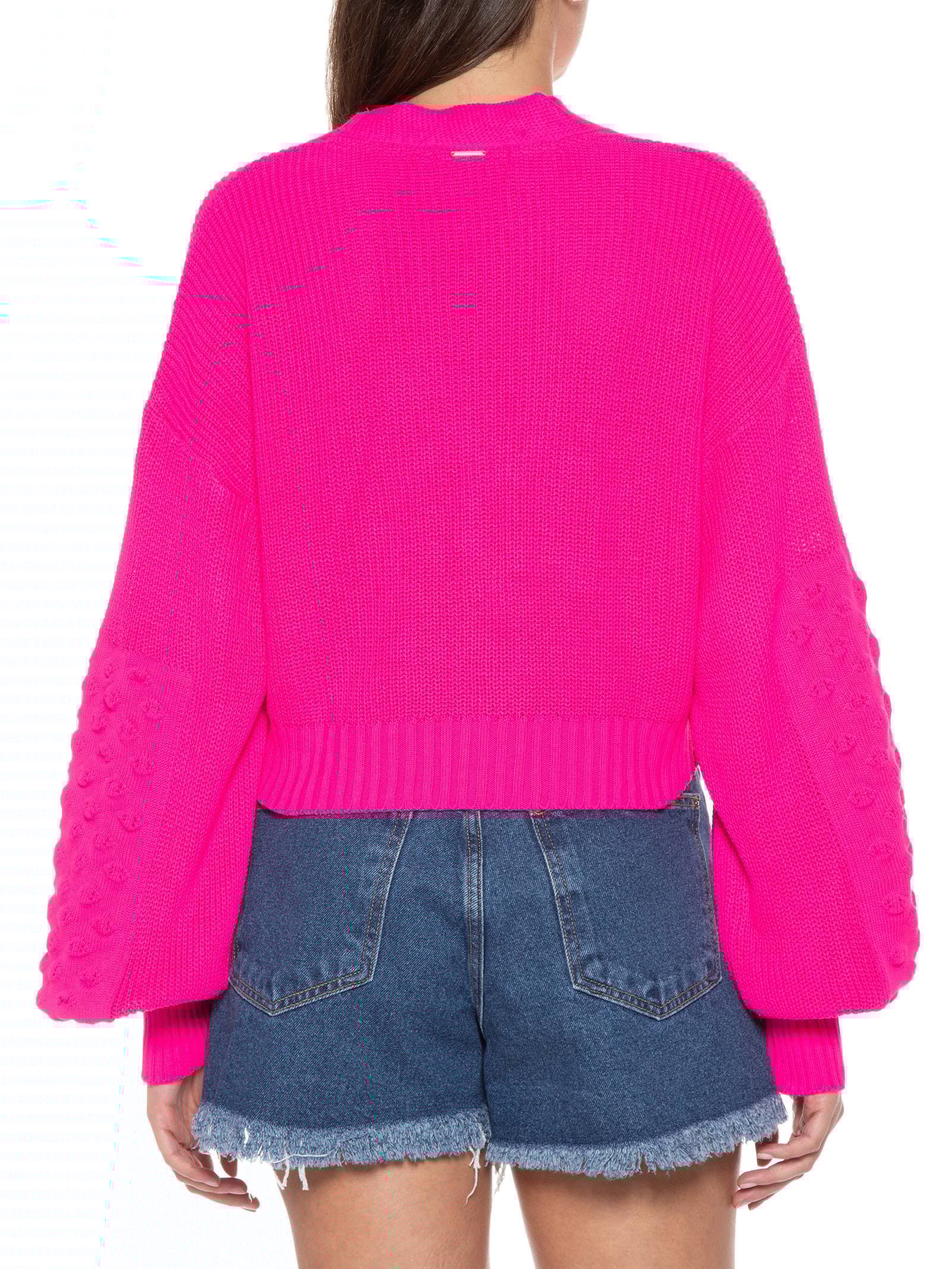 Cardigan Feminino De Tricot Cropped Rosa My Favorite Things