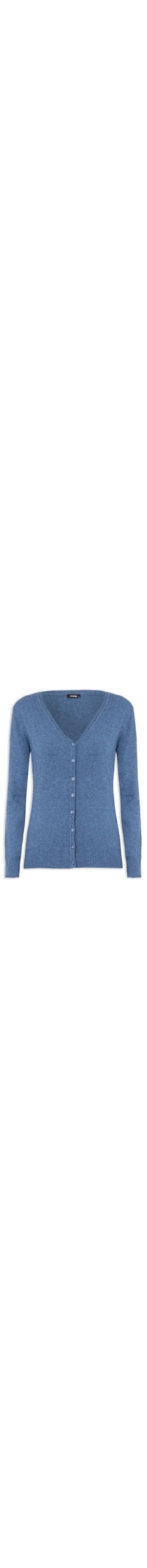 Cardigan Feminino Decote V Com Botões - Azul