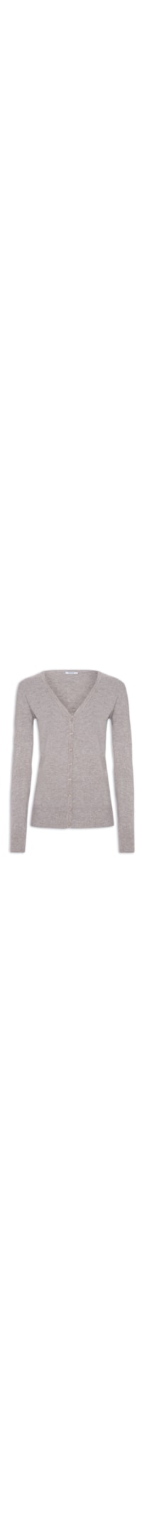 Cardigan Feminino Decote V Com Botões - Cinza