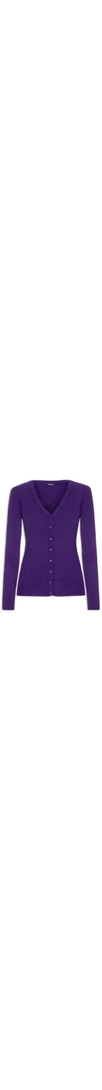 Cardigan Feminino Decote V Com Botões - Roxo