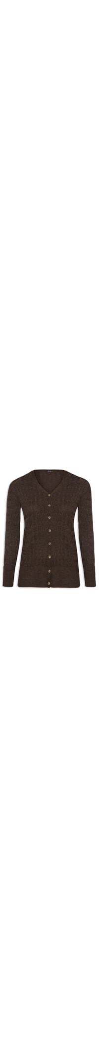 Cardigan Feminino Decote V - Marrom