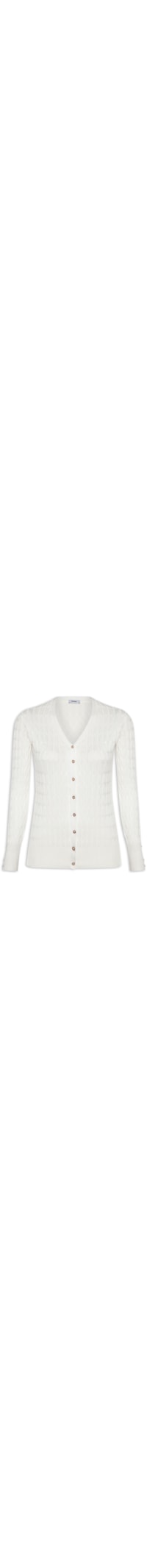 Cardigan Feminino Decote V - Off White