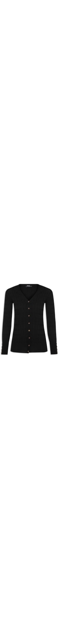 Cardigan Feminino Decote V - Preto