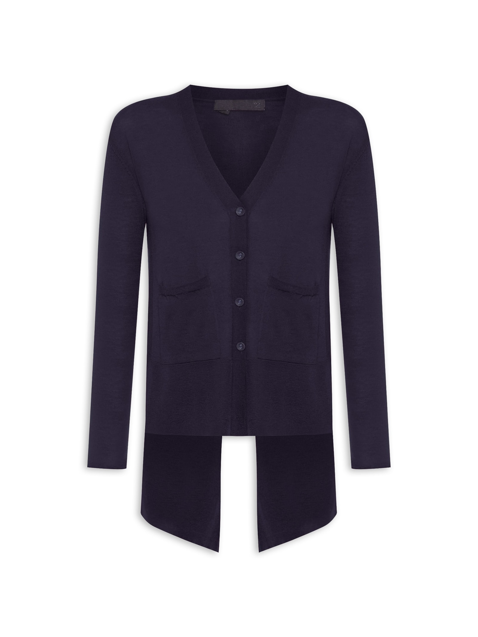 Cardigan Feminino Fenda Puro Cashmere Light Azul '2Essential