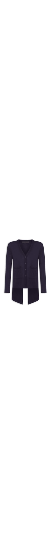 Cardigan Feminino Fenda Puro Cashmere Light - Azul