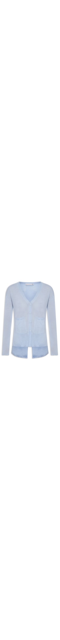 Cardigan Feminino Fenda Puro Cashmere Light - Azul