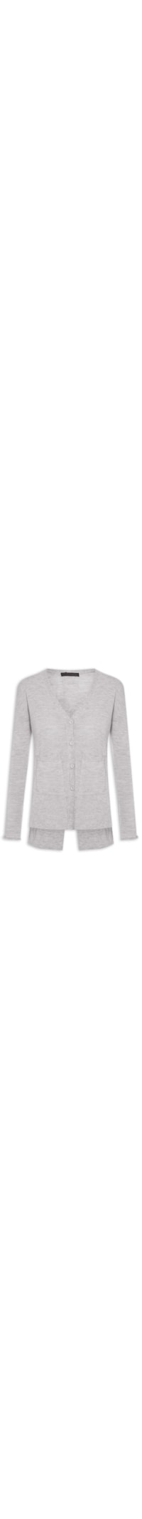 Cardigan Feminino Fenda Puro Cashmere Light - Cinza