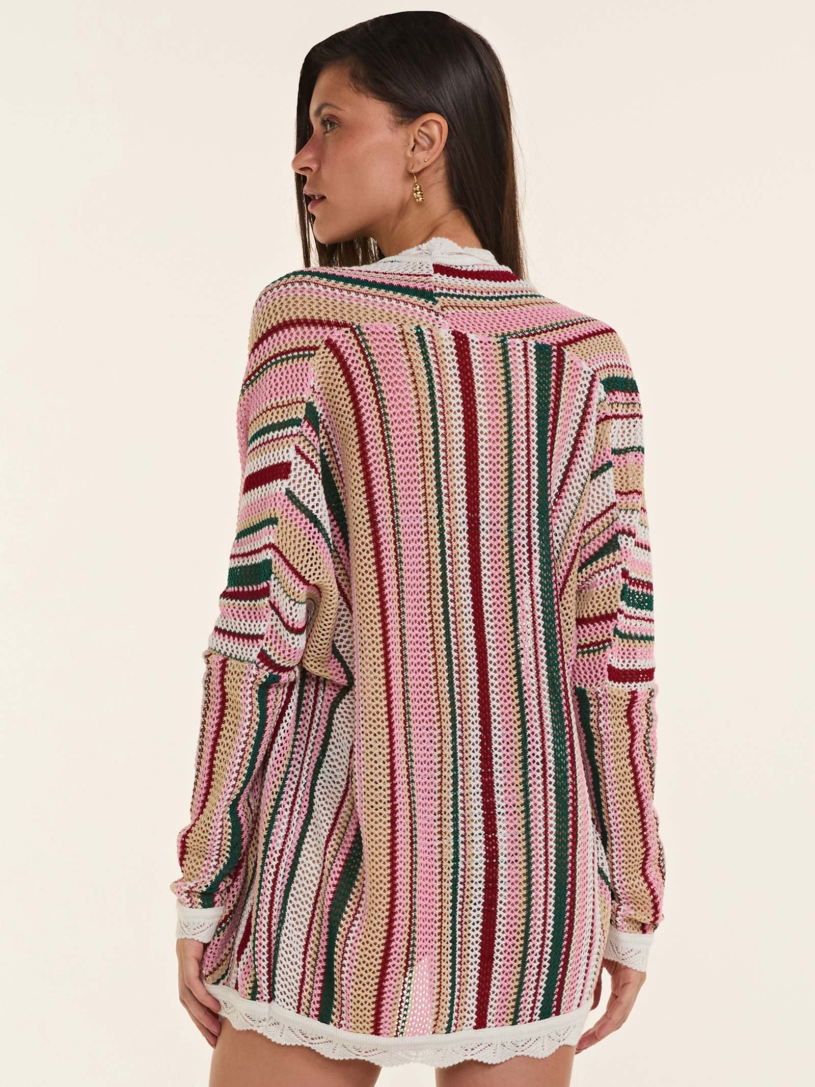 Cardigan Feminino Klein Rosa Triya