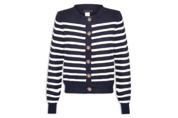 Cardigan Feminino Listrado - Azul