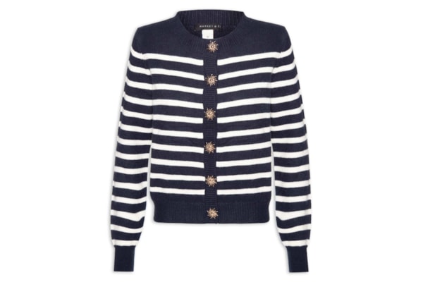 Cardigan Feminino Listrado - Azul