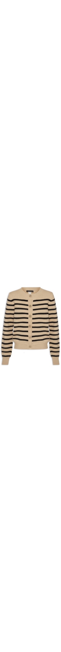 Cardigan Feminino Listrado Em Tricot – Marrom
