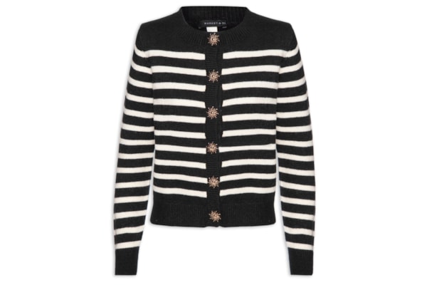 Cardigan Feminino Listrado - Preto