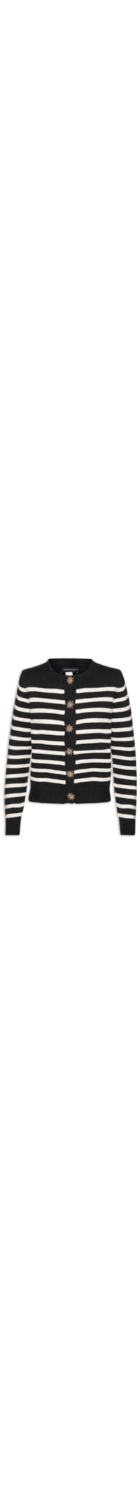 Cardigan Feminino Listrado - Preto