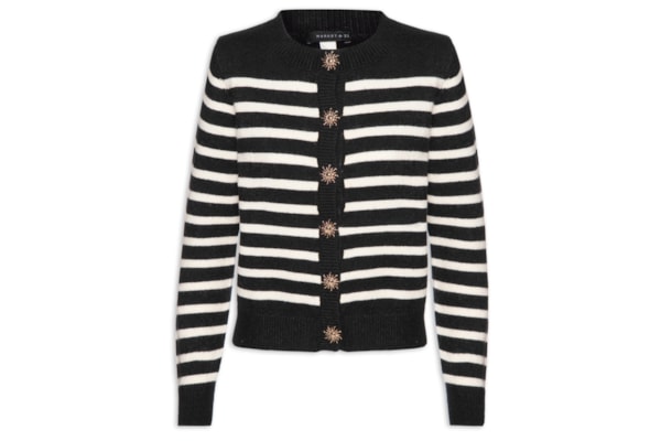 Cardigan Feminino Listrado - Preto