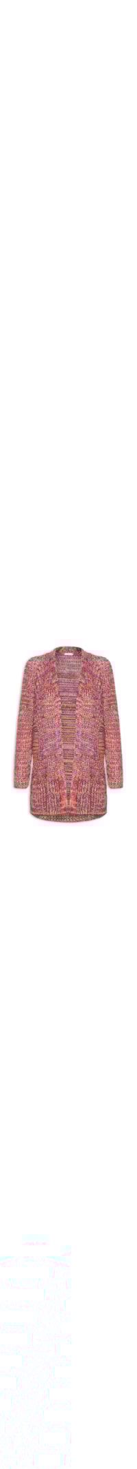 Cardigan Feminino Listrado Tricot - Rosa