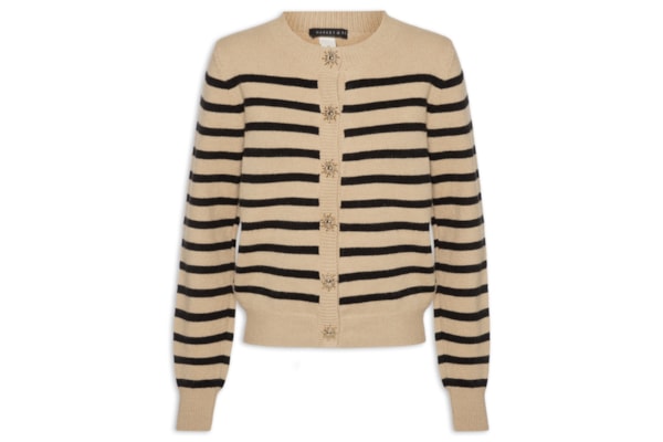 Cardigan Feminino Listrado – Marrom