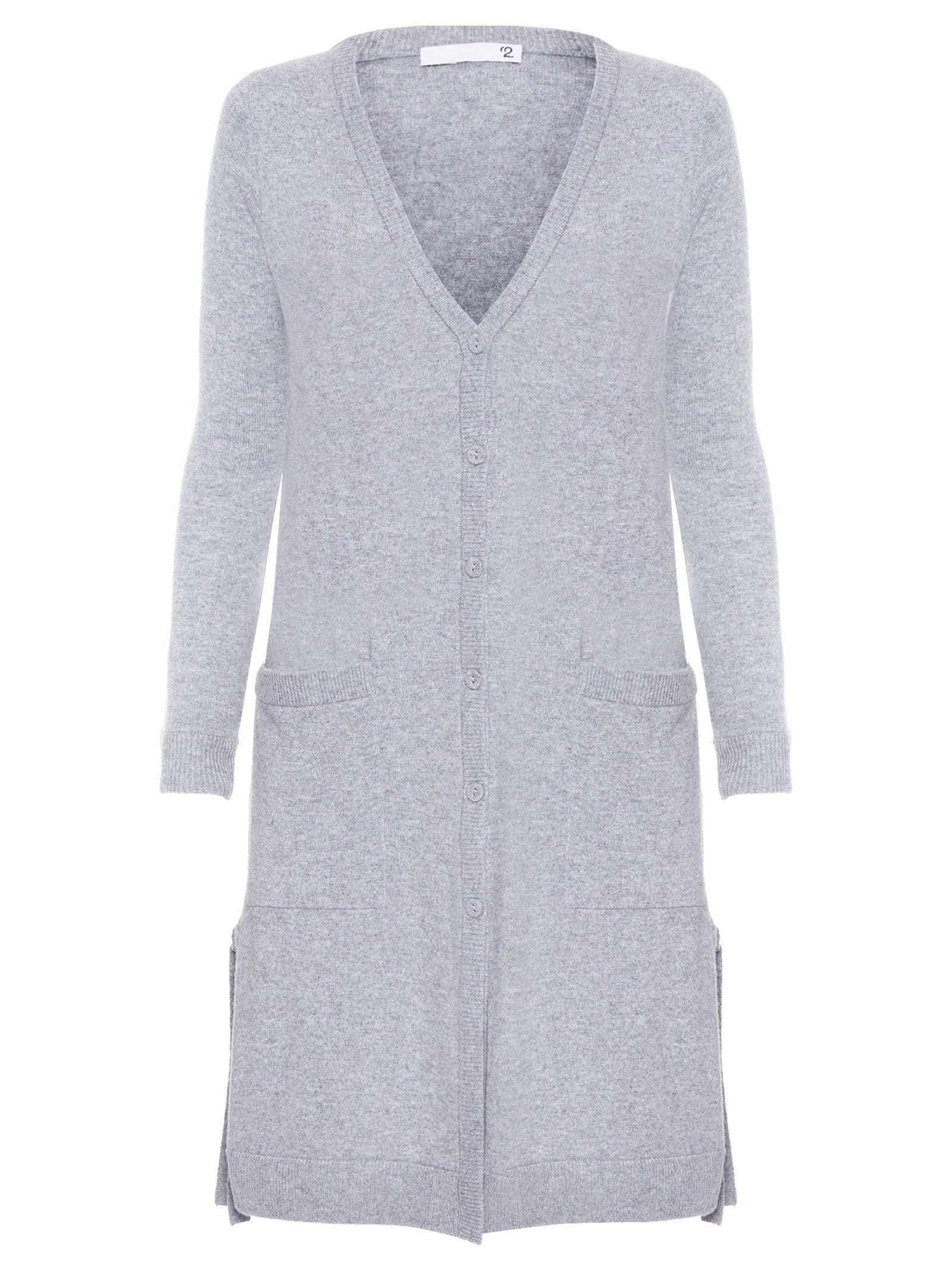Cardigan Feminino Longo Puro Cashmere Cinza '2Essential