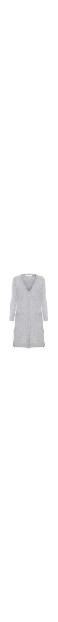 Cardigan Feminino Longo Puro Cashmere - Cinza