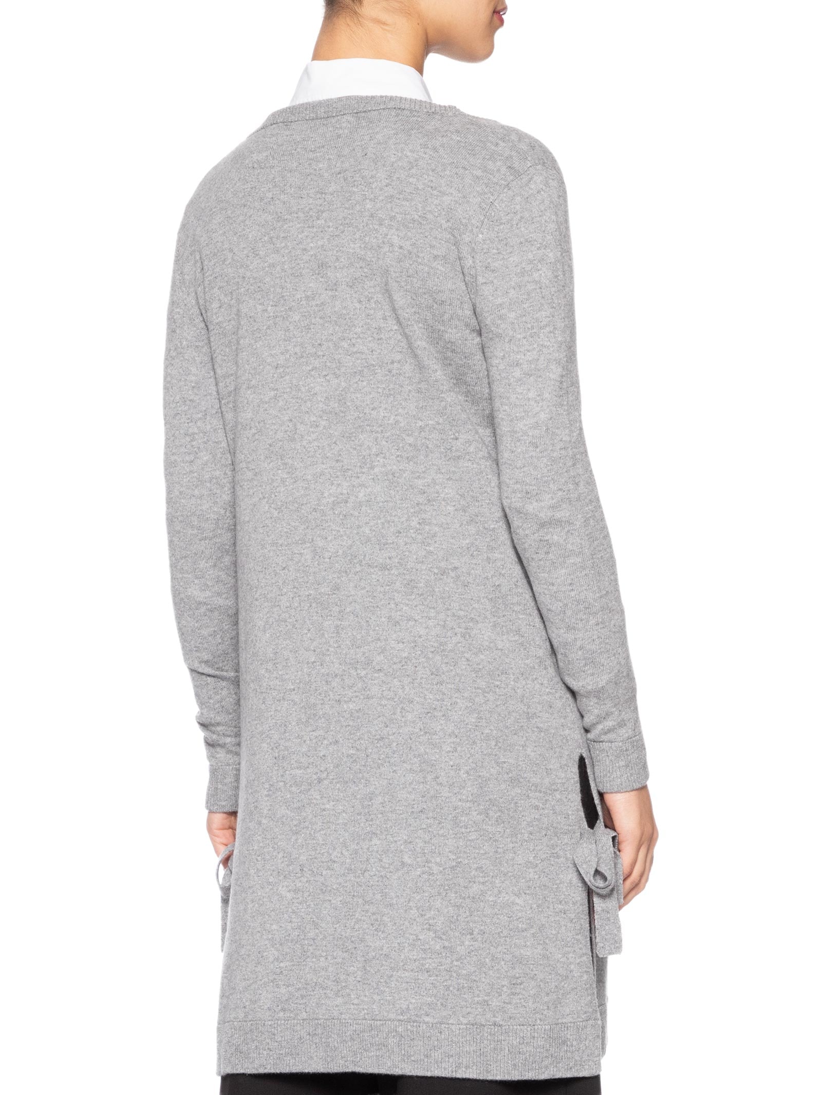 Cardigan Feminino Longo Puro Cashmere Cinza '2Essential