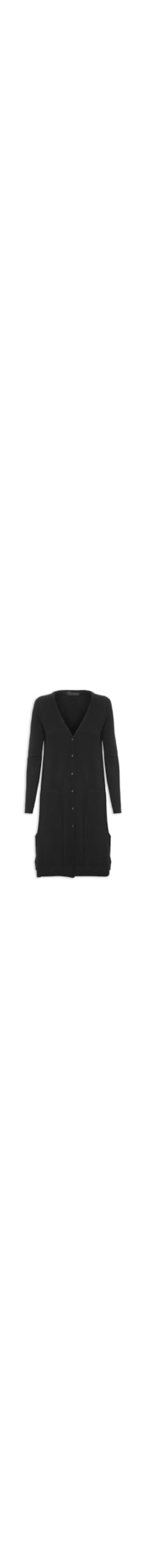 Cardigan Feminino Longo Puro Cashmere - Preto