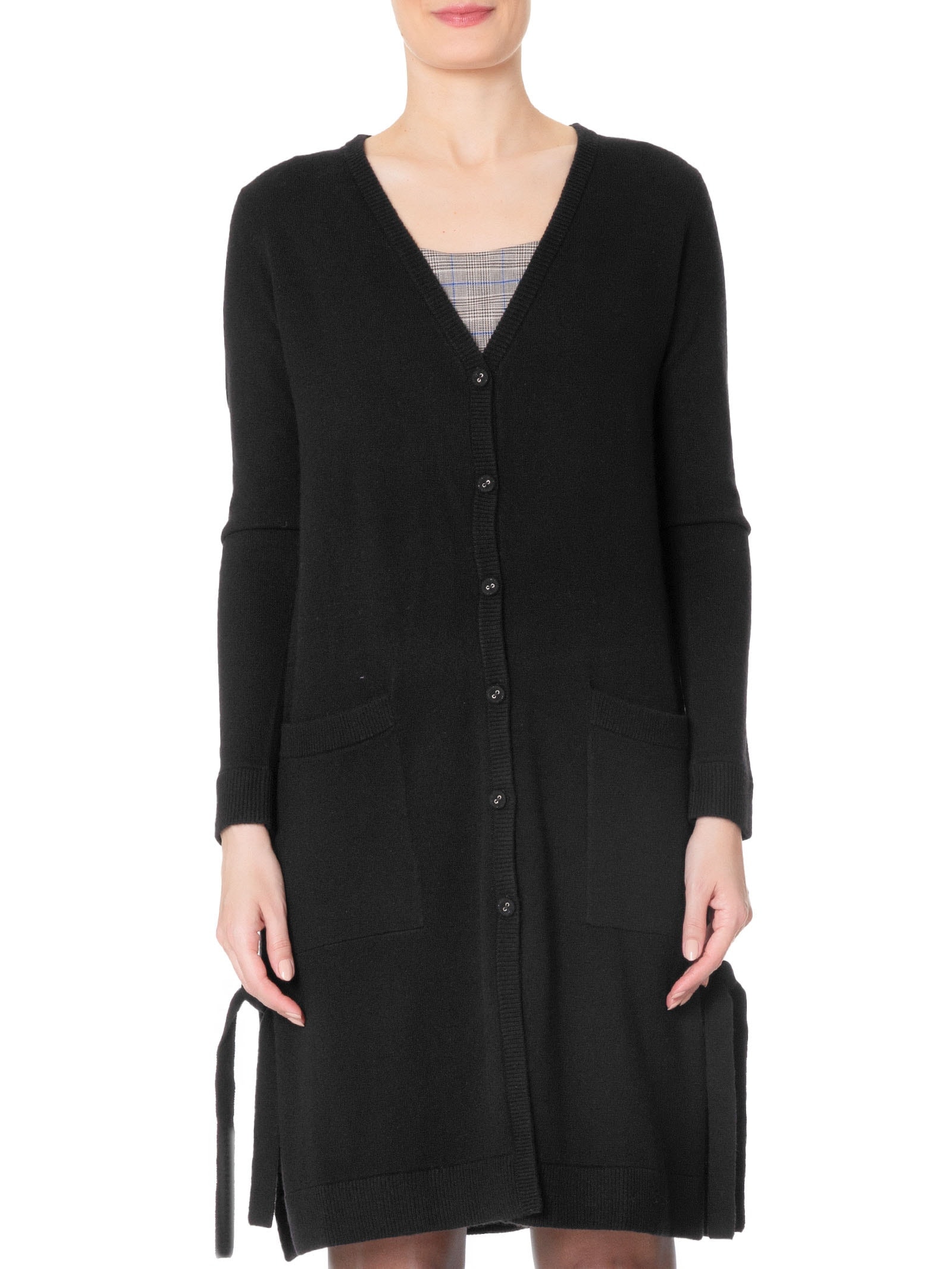 Cardigan Feminino Longo Puro Cashmere Preto '2Essential