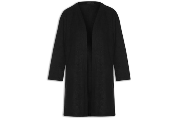 Cardigan Feminino Malha Boucle - Preto