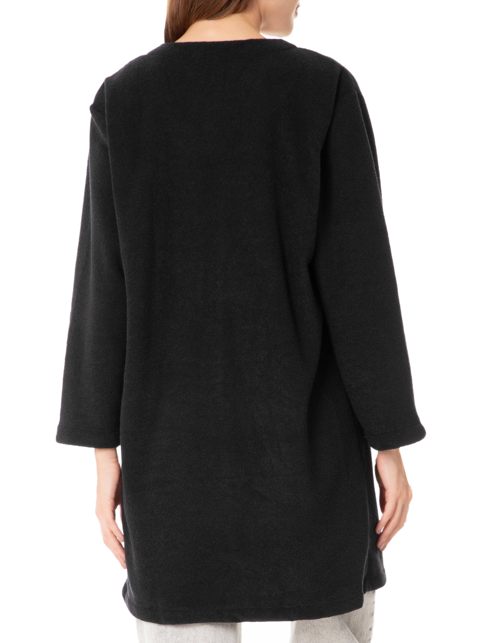 Cardigan Feminino Malha Boucle Preto Cantão