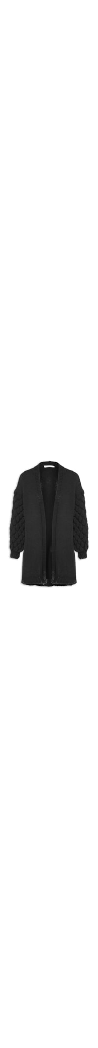 Cardigan Feminino Malha Tricot - Preto