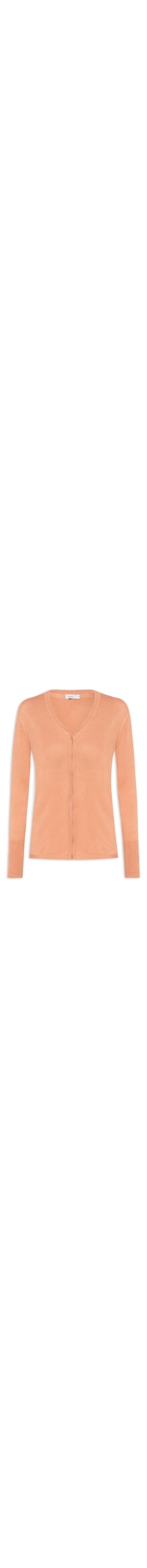 Cardigan Feminino Manga Longa Liso - Laranja