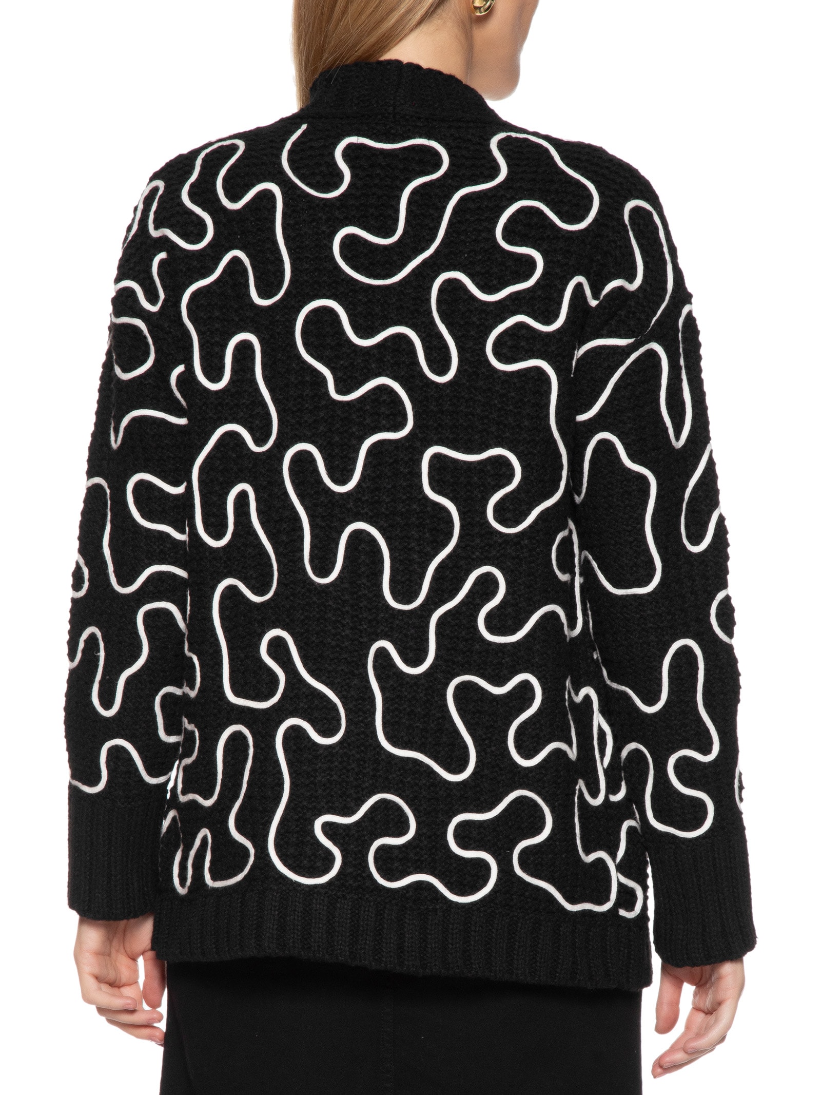 CDL TOKYO Box Fit Cardigan Black Mサイズ Cardigan Feminino Midi Bordado Cordonê - Preto - Mob