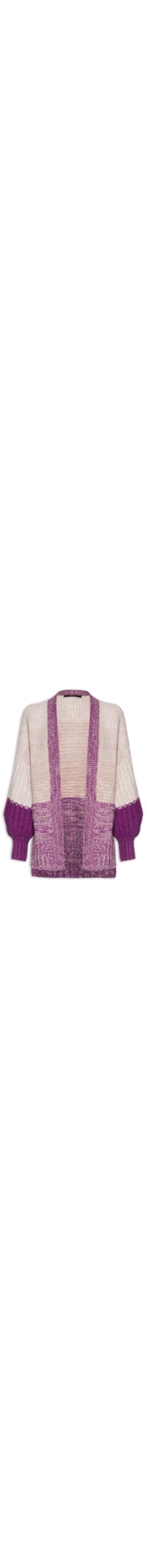 Cardigan Feminino Oversized Tricot Pesado - Roxo