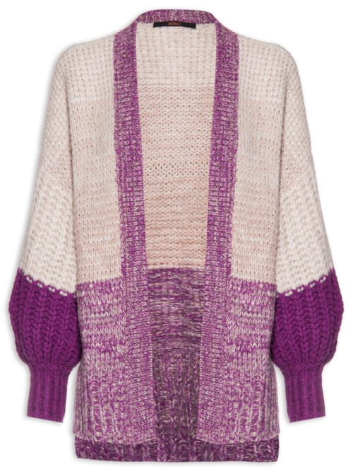 Cardigan Feminino Oversized Tricot Pesado – Roxo