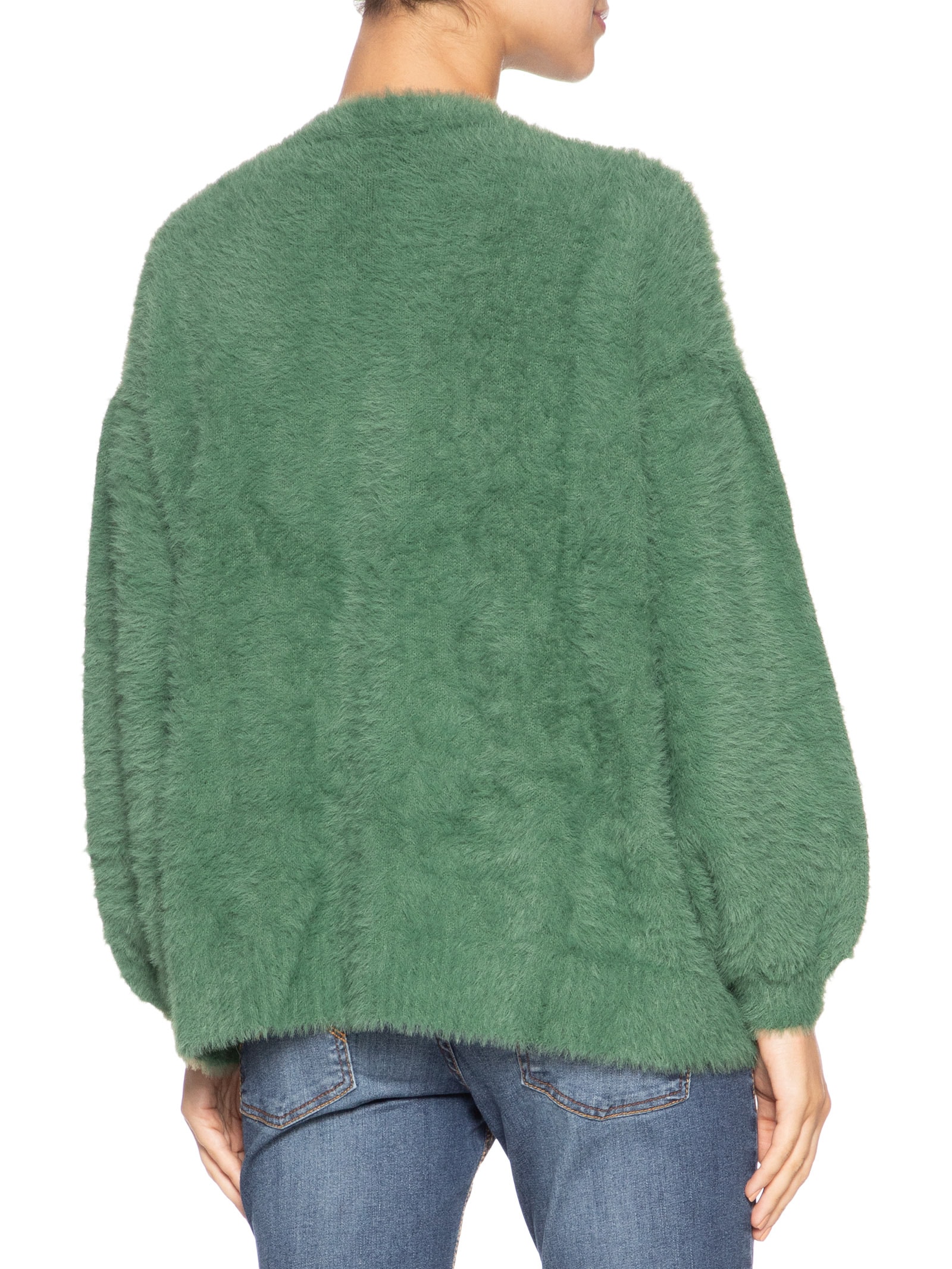Cardigan Feminino Pelinho Com Bolso Verde Farm