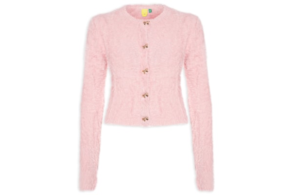 Cardigan Feminino Pelinho Curto Slim – Rosa